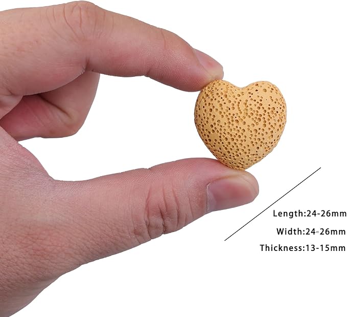 rockcloud Yellow Lava Rock Stone Heart Shape Pocket Stones Dyed Lava Rocks Aromatherapy Essential Oil Diffuser Set, 0.9 Inch, 10 Pcs