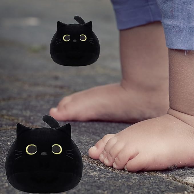 Mini Cat Stuffed Animal Cute Cat Plush Doll Toy for Girls Boys Christmas 3 Pieces (3 zhiblack cat)