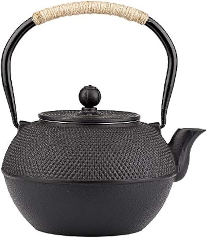 Cast Iron Teapot, 40.6oz Japanese Tetsubin Tea Kettle for Stovetop Safe, Black Tea Kettle with Infuser for Loose Leaf, Tea Pot with Enameled Interior, Gift for Tea Lovers