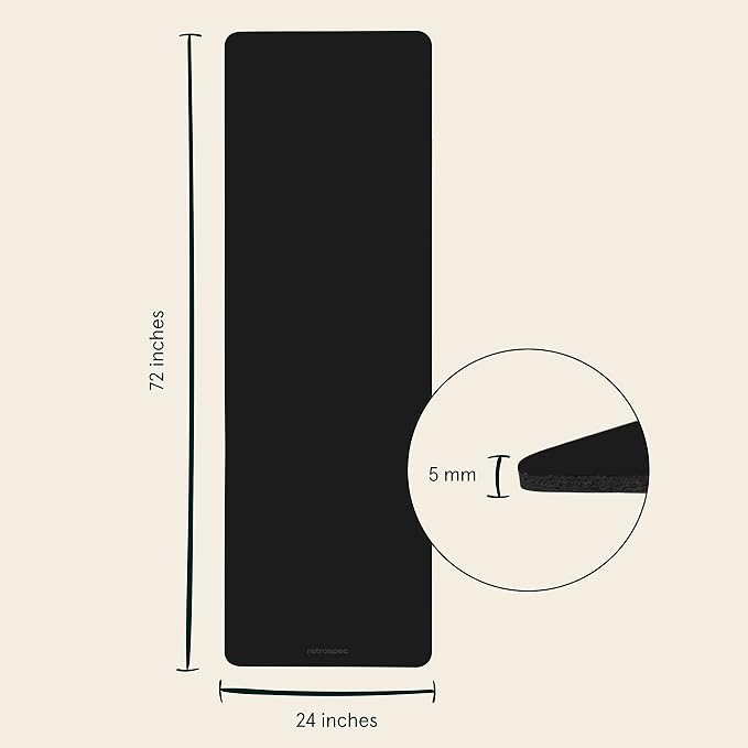 Retrospec Laguna 5mm Yoga Mat - Fitness Mat for Women, Men & Children, Slip-Resistant and Moisture Absorbing Exercise Mat for Home, Pilates, Yoga and Floor Workouts