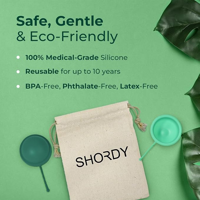 SHORDY Reusable Menstrual Disc Small and Large with Electric Sterilizer | 12-hr leak-free Comfort Period Disc, Easy-clean Starter kit, soft silicone Disco menstrual, Cups & tampon alternative