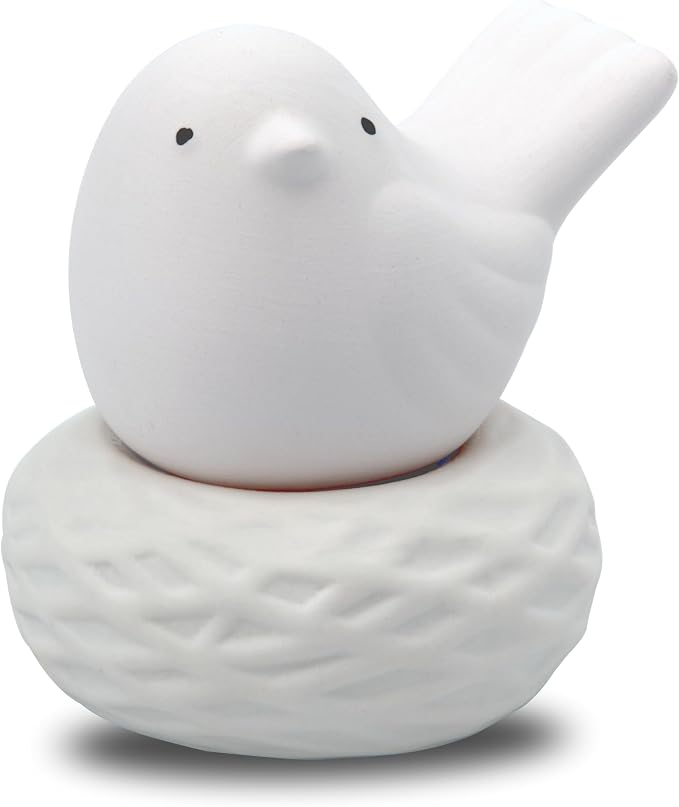 Little Bird Nest, Non-Electric Ceramic Diffusers for Essential Oils and Aromatherapy Fragrance, White Ceramic Diffusers in Car or Bathroom and Desk Office Decor, White Vase
