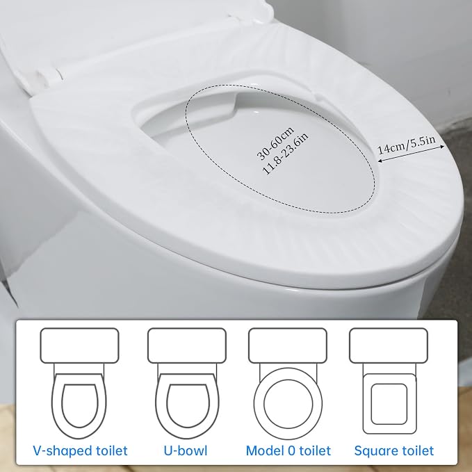10 Pack Disposable Toilet Seat Covers for Travel Toilet Seat Mat Portable Disposable Toilet Seat Covers for Outing Hotel Hospital Public Toilet (Individual Package)