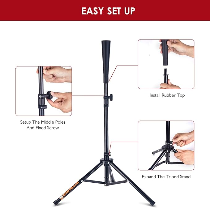 Baseball Softball Tee Batting Tee for Hitting T tee Ball Set Stand Baseball Softball Hitting Pitching Screen Net for Kids Teens Batting Net Set Training Equipment W/Carry Bag for Outdoor