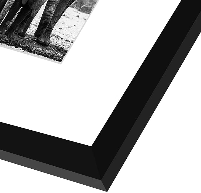 Americanflat 8x8 Picture Frame with Shatter-Resistant Glass - Use as 4x4 Frame with Mat or Display 8x8 Photo Without Mat - Signature Collection - Square Frames for Tabletop and Wall Display - Black | Shatter-resistant glass, wall or tabletop display wi...