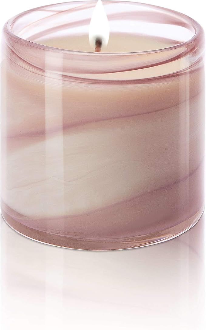 Luxury Scented Candle, Orange Blossom | Handblown Decorative Glass Jar, Long Burning Aromatherapy, Soy Wax with Natural Fragrance Essential Oils, For Women Gifts