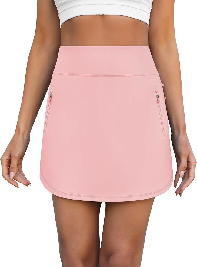 LouKeith Golf Skirts for Women Tennis Skirt with Zipper Pockets High Waisted Running Casual Athletic Skorts Built-in Shorts