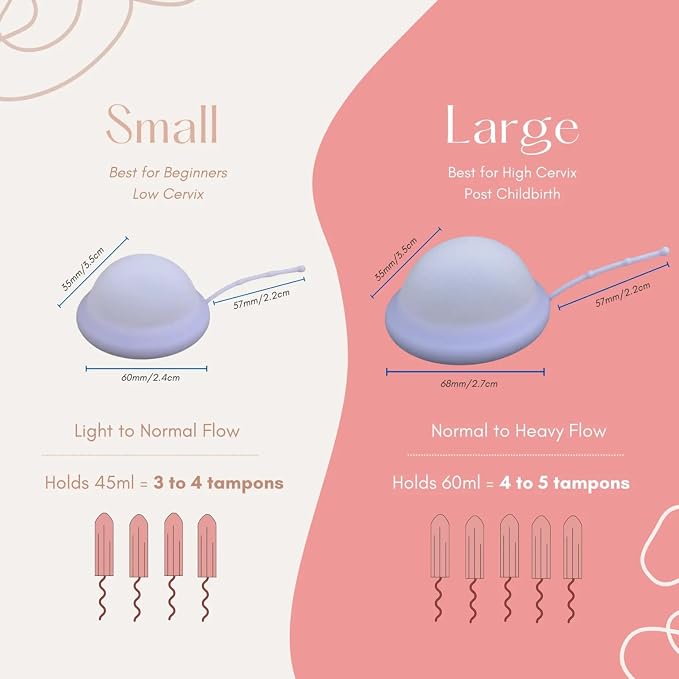 NEYA Reusable Menstrual Disc with Easy-Removal String – Comfortable Period Disc Alternative to Tampons & Cups, Leak-Resistant, Long-Lasting Protection (Large)