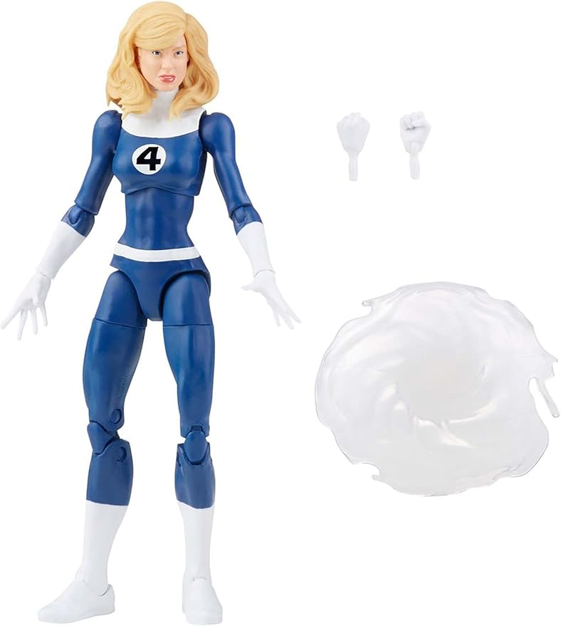Marvel Legends Series Retro Fantastic Four Marvel's Invisible Woman 6-inch Action Figure Toy, Includes 3 Accessories , Blue