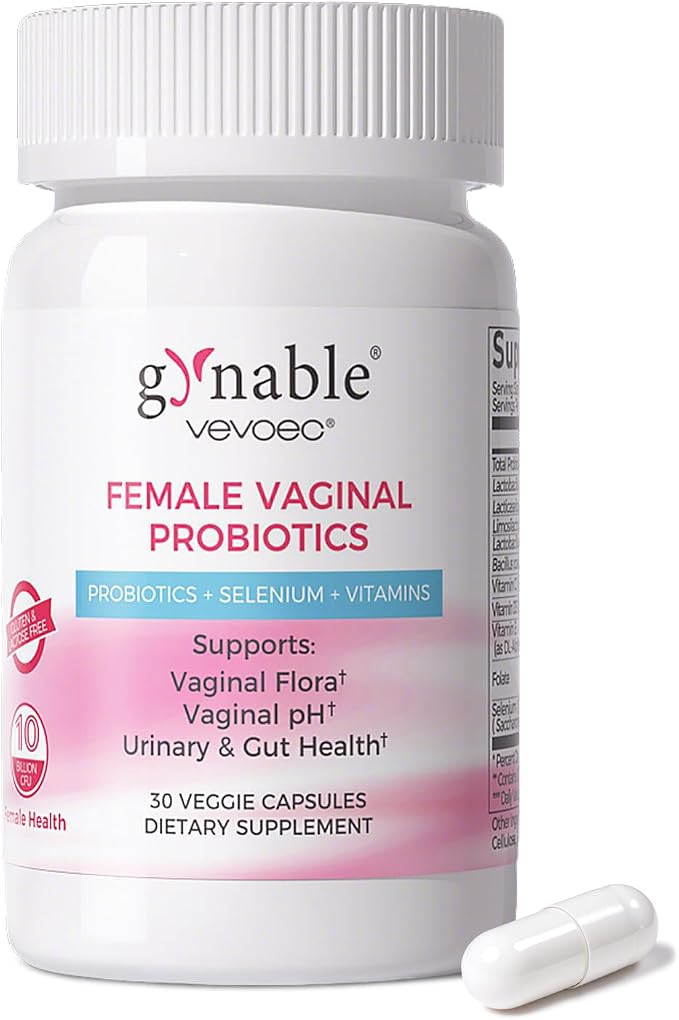 Gynable Vaginal Probiotic for Women- Female Probiotic for pH Balance,Upgraded to 10 Billion CFU Probiotics Odor Control, Yeast Balance, Promote Healthy Vaginal Flora & Feminine Health