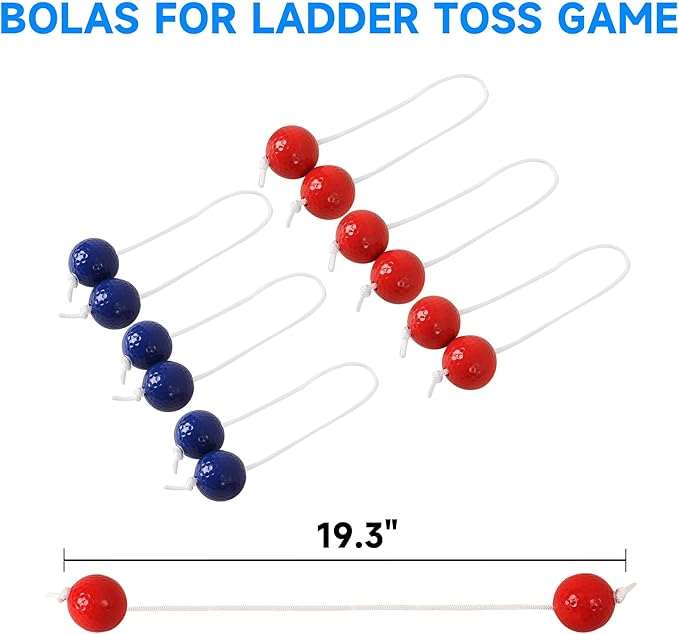 GSE Games & Sports Expert Premium Metal Ladder Ball Toss Game Set with Ladder Bolas & Carrying Case for Outdoor Backyard Lawn