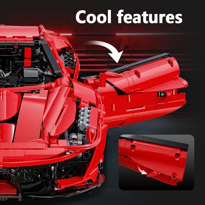Master C61042W Super Car Building Kit, MOC Remote Control Car, 1:8 RC Collectible Scale Model Technique Car Blocks Set for Adults (3187 PCS)