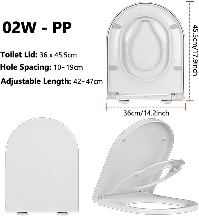Toilet Seat, 18" Elongated Toilet Seat with Built in Toddler Potty Training Seat, U-Shaped Toilet Seat with Slow Close Toilet Lid Fits Both Adults and Childs