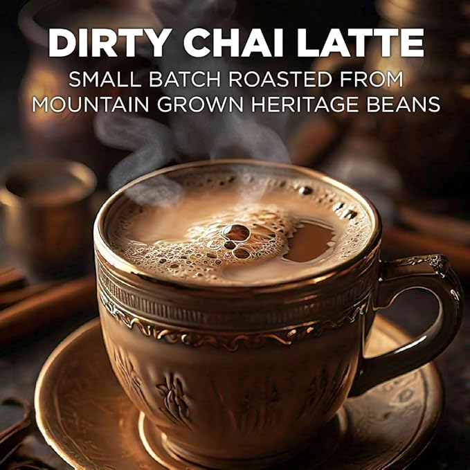 Maud's Espresso Chai Tea Latte Pods, 18 ct, Single Serve Tea Pods - 100% Gourmet Blended Tea Leaves, Compatible with Keurig K Cups Maker