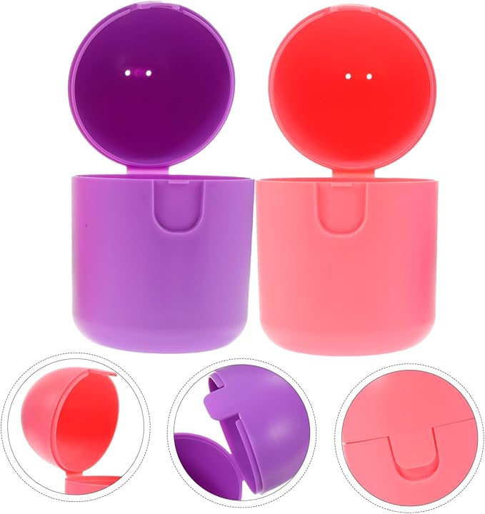 Homoyoyo 4pcs Portable Microwave Cleaning Holder for Cups Storage Box for Travel and Home Use