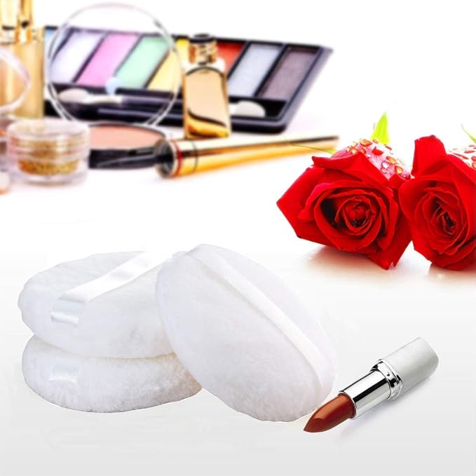 Joly Large Loose powder Puff, 4.3'' XL Body Puff with Ribbon (10.9cm) (5PCS)