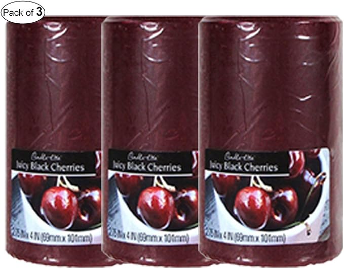 Candle-Lite Pillar Juicy Black Cherry (2.75x6) (Pack of 3)