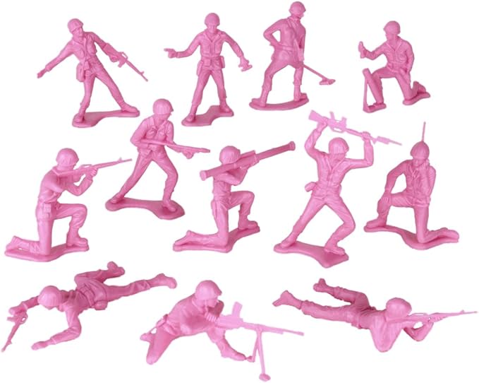 TimMee Plastic Army Men - Pink 48pc Toy Soldier Figures - Made in USA