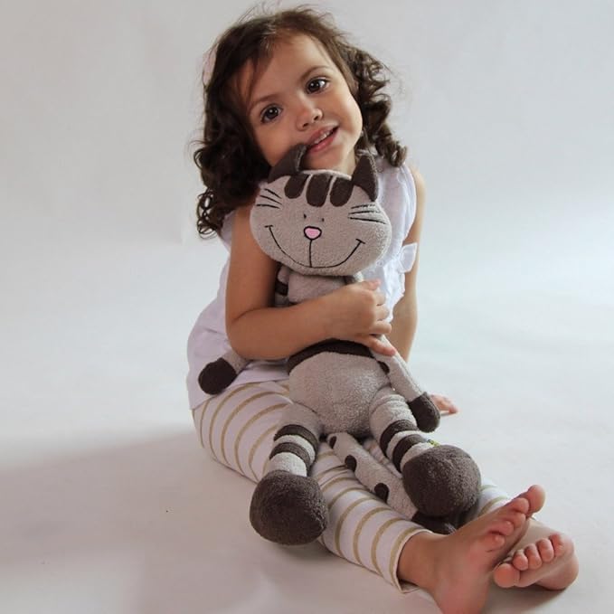 Plush Sitting Taupe Striped Calico Cat, 15"