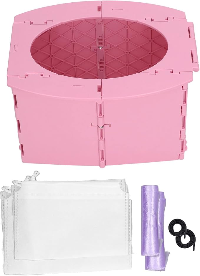 KIMISS Foldable Portable Toddler Potty - Travel & Camping Baby Toilet for Easy on Long Drives (Pink)
