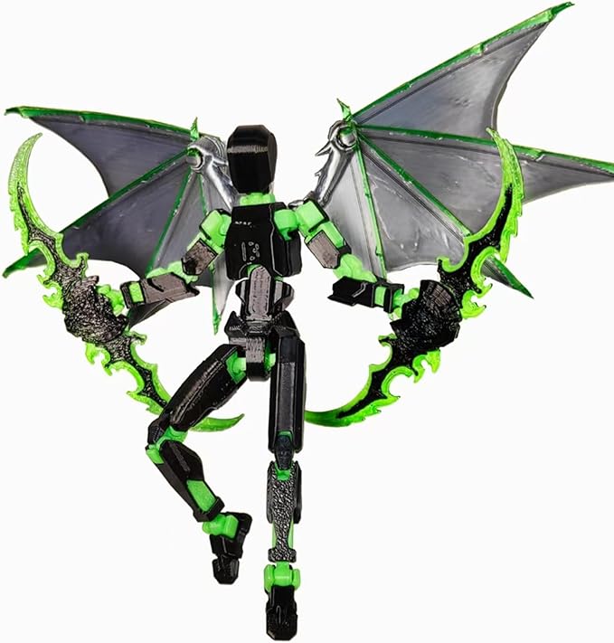 T13 Action Figure Set, 3D Printed Multi-Jointed Movable Robot Dummy Set Lucky 13 Action Figure Articulated, for Collectors Desktop Decorations (Darkness)