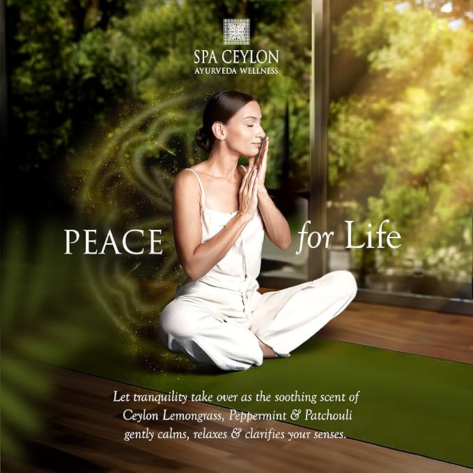 SPA CEYLON Peace Relaxing Body and Pillow Mist | Herbal Skin Care Spray with Lemongrass, Lavender and Peppermint | Hydrating & Calming | Vegan & Cruelty-Free