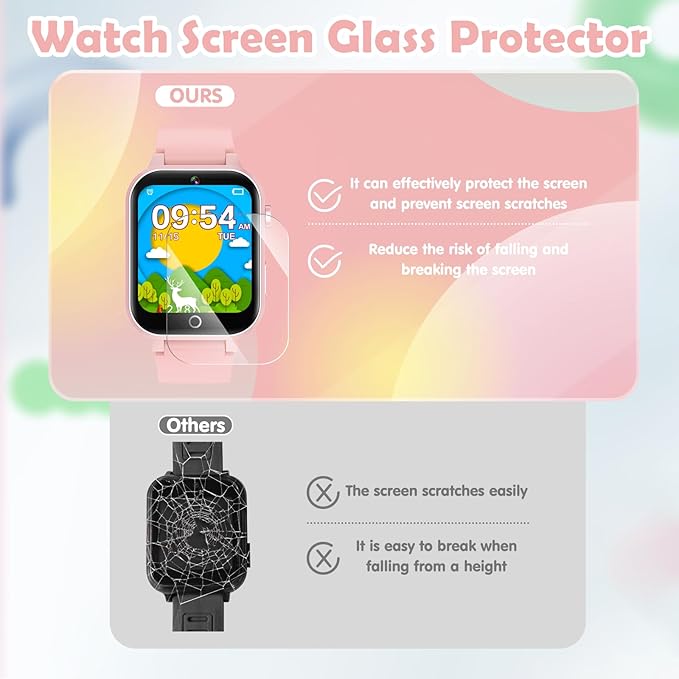 Kids Games Watch, with 26 Puzzle Games, Touch Screen, HD Camera, Alarm Clock, Toys for Ages 4-12 Years Old.Birthday Gift for Boys Girls (Soft Pink)