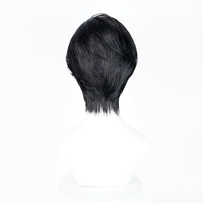 Anime Cosplay Wig Black Men's Short Hair Halloween Party Costume Wigs