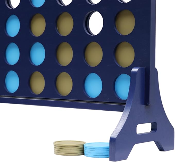 Tailgating Pros Premium Navy Giant Four in a Row with Carrying Case - Jumbo Oversized Outdoor Yard Game - Connect Multiple Pucks in a Row to Win - Many Puck Colors Available!