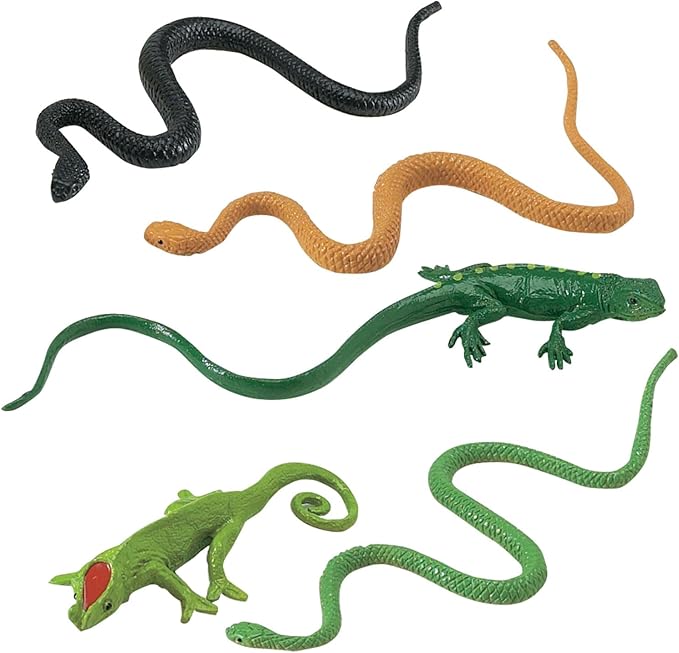 Safari Ltd. Reptiles TOOB - 16 Hand-Painted Mini Figurines Including Snakes, Lizards, Iguanas, and Chameleons - Educational Toy Figures For Boys, Girls & Kids Ages 3+