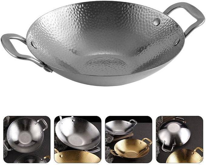 UPKOCH Stainless Steel Stock Pot Double Handles Korean Style Cooking Pot for Home Use Heat-resistant and Easy to Clean Kitchen Essential