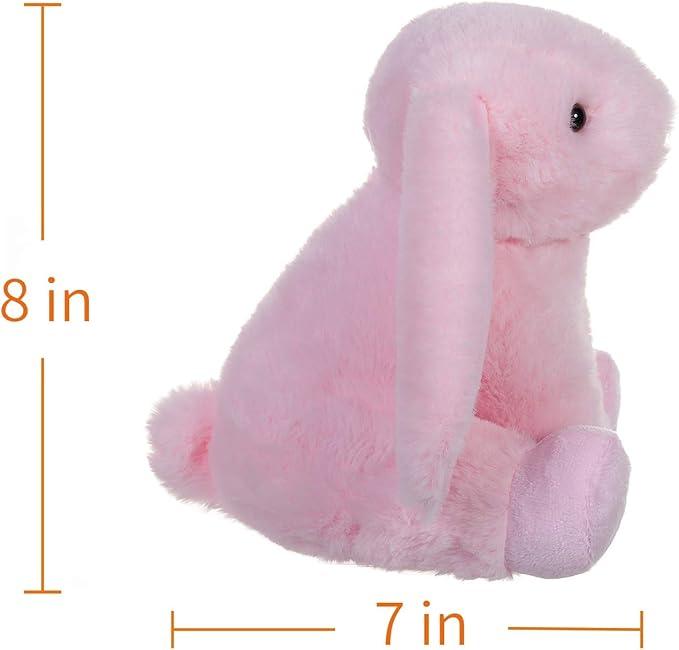 Apricot Lamb Toys Plush Pink Bunny Rabbit Stuffed Animal with Fluffy Soft Ears (Pink Bunny, 8 Inches)