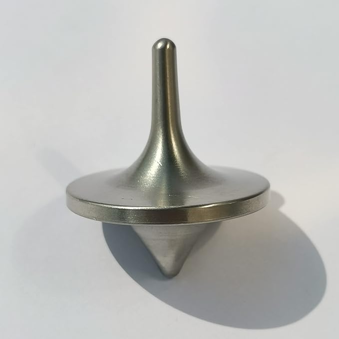 Metal Spinning top Stainless Steel Machining Surface Classic Shape Lead-Free (Spin Time 2-3 Minutes) (only Spinning top)