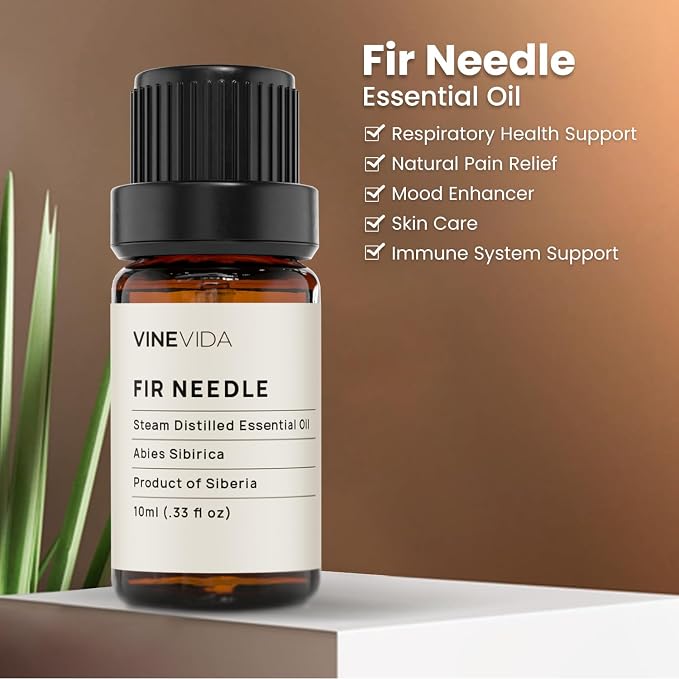 VINEVIDA Fir Needle Essential Oil 10 mL - Undiluted Candle Oil Scent for DIY Candlemaking and Soap Making