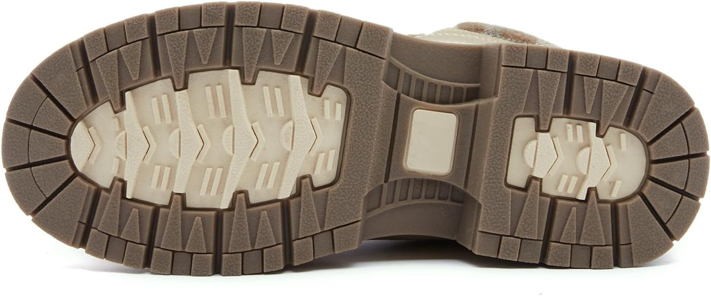 ANJOUFEMME Outdoor Hiking Boots for Women Waterproof - Womens Ankle Boots Lightweight Snow Winter Boots for Trekking Walking