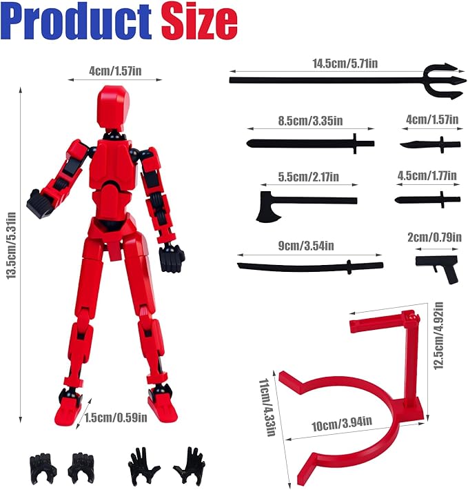 Multi-Jointed Action Figures Set, Model 13 All-in-one molding Accessories with Magnetic, Desktop Decor & Collectors' Toys