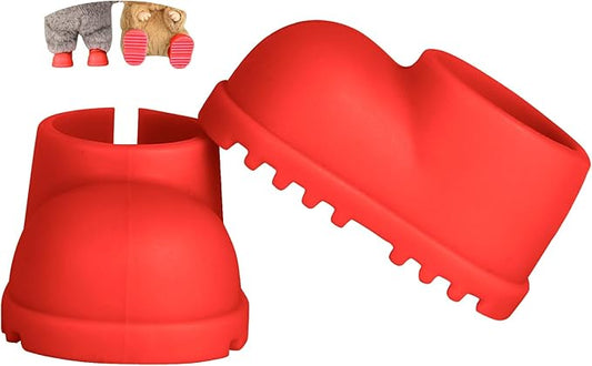 sunla Doll Shoes for 17cm Doll, Cute Mini Shoes Accessories for 17cm Dolls Sitting Standing Series, Silicone Doll Rain Shoes Boots(1 Pair Red)