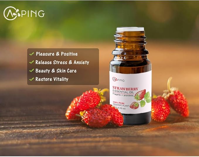 Strawberry & Pineapple Essential Oils - 100% Pure Organic Natural Plant Oils for Diffuser, Aroma, Spa, Massage, Yoga, Perfume, 2x10ML