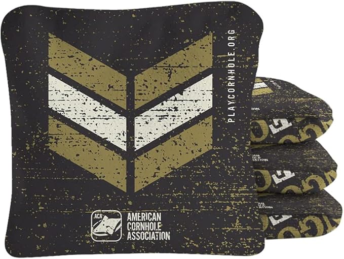 ACA Synergy Pro Professional Cornhole Bags Dual Sided Regulation 6x6 Set of 4 Patriotic Military