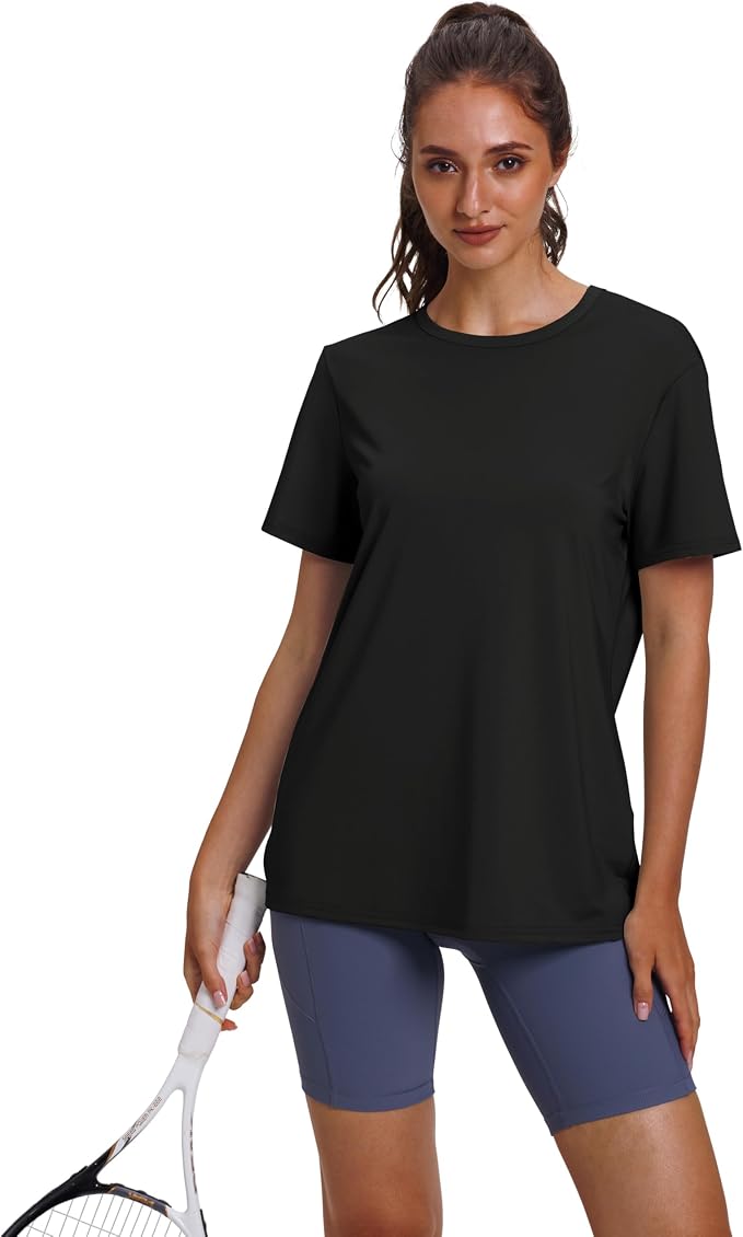 OFEEFAN Workout Tops for Women UPF 50+ Breathable Quick Dry Loose Fit T Shirt Outdoor Yoga Running Hiking Gym Tee Top