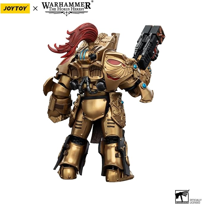 JOYTOY Warhammer The Horus Heresy Legio Custodes Aquilon Terminator Squad Aquilon with Twin-Linked Adrathic Destructor 1:18 Scale 5in Action Figure Mecha Joy Toy Collection Model