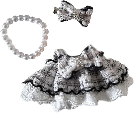 Doll Clothes for 17cm - Outfit 3pcs Set Doll Clothes Accessories - Headwear & Dresses Outfit Set,Luxury Cute Doll Clothing Set