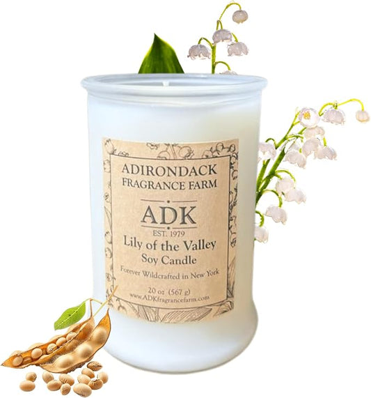 Adirondack Fragrance & Flavor Farm Lily of The Valley Scented Candle 20 Oz | Proudly Poured in The USA, Natural Aromatherapy Wax for Relaxation, Home Décor, Kitchen, Gift and Living Spaces