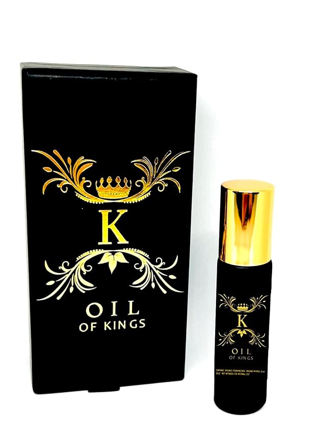 Frankincense and Myrrh Essential Oil Blend Roll On - Handmade Organic and Premium with 24 Karat Gold for Skin and Body, Rejuvenate, Stress Relief, Aromatherapy and Relaxation 10ml