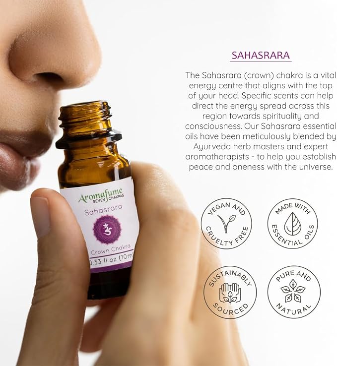 Heart Chakra, Crown Chakra, Throat Chakra Essential Oil Diffuser Blends by Aromafume | 3 x 10ml/0.33 fl oz| Aromatherapy Oils for Chakra Balance | Chakra Incense for Meditation, Yoga, Reiki