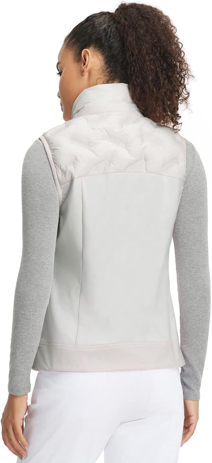Puffer Vests Womens Lightweight Stand Collar Slim Fit Winter Sleeveless Jacket for Women with Golf Hiking