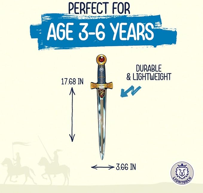 Liontouch - Knight Foam Swords for Boys, 3-Pack – 3-6 Years | Pretend Play Toy for Kids & Toddlers with Medieval Horseback Riding Knight Theme | Safe Weapon Accessory for Boys’ Dress Up & Costumes
