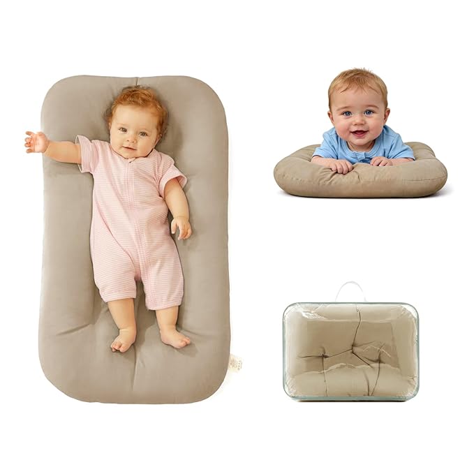 Baby Lounger for Infants Babies 0-12 Months, Bionic Organic Lounger, Soft Cotton Breathable Infant Floor Seats & Loungers for Newborn Baby Shower Gifts