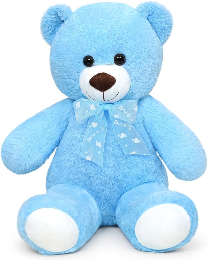 Teddy Bear Stuffed Animal 16'' Small Teddy Bear Gift for Christmas Birthday Blue