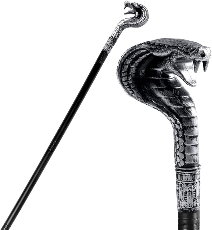 Spooktacular Creations Halloween Walking Cane, Egyptian Snake Staff for Mystical Pharaoh Ancient Themed Dress Up Party